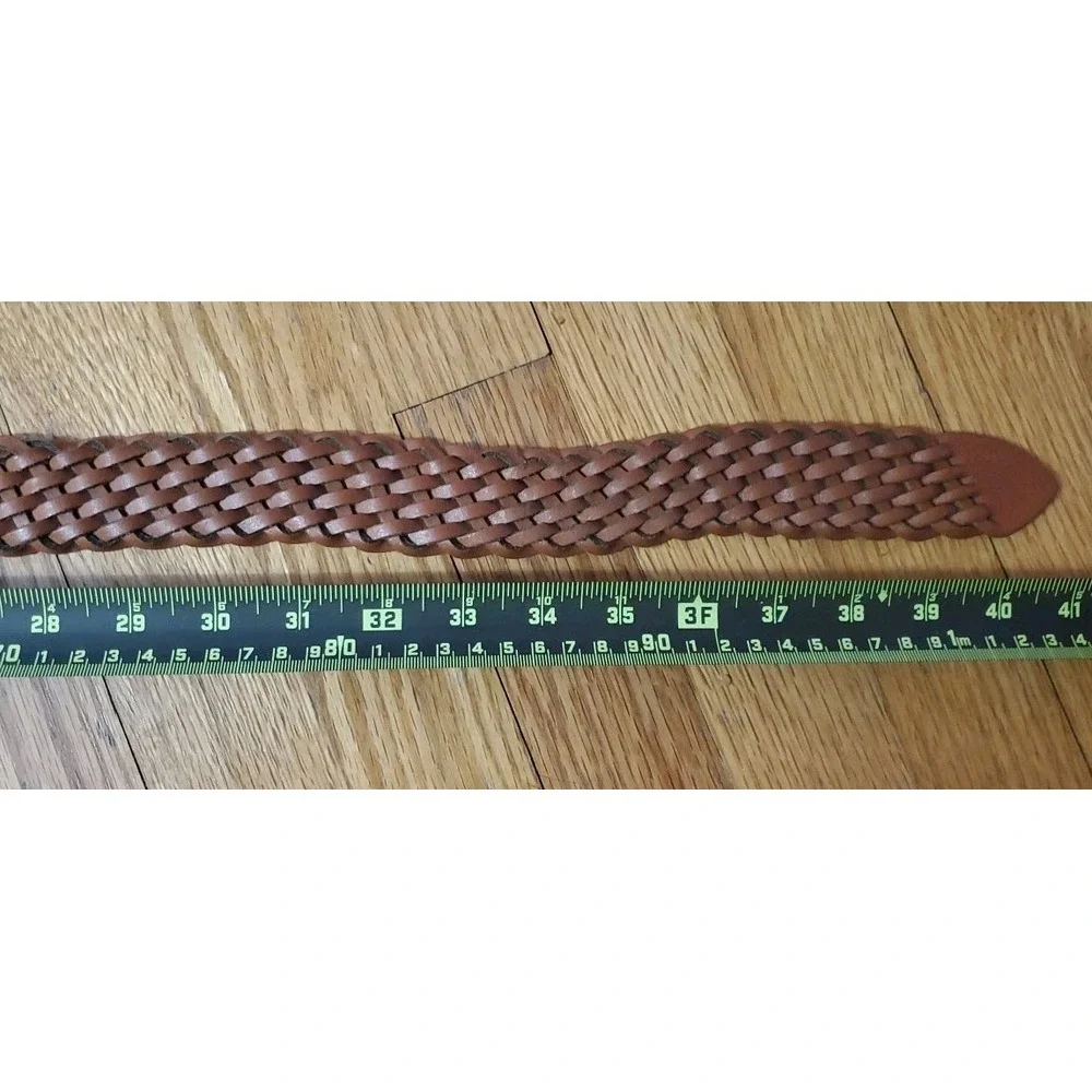 Capezio Vintage Braided Woven‎ Genuine Leather Brown Belt Size M/L